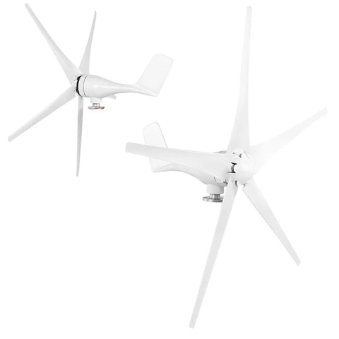 1600W Vertical Axis Wind Turbine Generator For Off Grid Power with 5 blade design and 12V DC output, side view