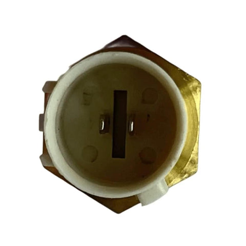 Automotive temperature sensor, round white housing with dual terminals; front view for Honda/Acura.