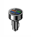 Final Boss Fast Car Charger With 120 Watt Raw Power And Six Lightning Quick Ports, USB C cigarette lighter adapter with LED display.