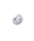 Badass 3/8 NPT Aluminum Female Weld On Bung Flange Fitting Machined From Premium Heavy Duty 6061 T6 Alloy, side view.
