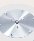 Underside view of 60cm Tempered Glass Lazy Susan Turntable For Dining Tables 360 Degree Rotating Serving Plate with metal bearings