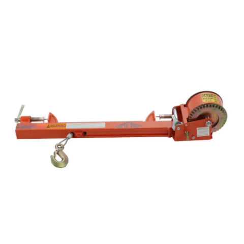 Supco Attic Utility Lift Hand Winch For Ceiling Fans And Heavy Objects, 24 inch steel frame manual winch for lifting loads.