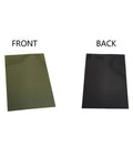 Front and back view of the 4x6 Inch Magnetic Field Viewing Film With Green Visual Aid For Magnetic Flux Display Magnetic Field Detector.