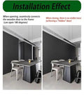 Installation effect of Straight Up Heavy Duty Concealed Door Hinges, demonstrating smooth 180 degree opening and hidden door appearance.