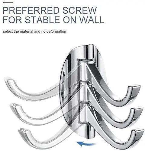 Rock Solid Wall Mounted Coat Rack Heavy Duty Zinc Alloy showing strong, stable hooks for secure wall mounting.