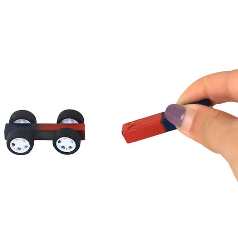 Hands On Magnet And Electricity Science Kit For Kids And Students Kid Friendly STEM Set magnet attracted to toy car wheels