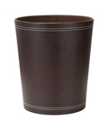 Classic Pu Leather Round Trash Can In Brown For Bathroom Powder Room Kitchen Office And Hotel Use Durable PU Exterior With Non Woven Liner