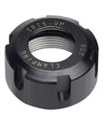Heavy Duty Engraving Machine ER Collet Nut in black, 25mm size for CNC milling tools, heat treated steel, zero deformation.