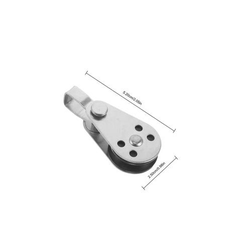 Heavy Duty Stainless Steel Pulley Block Set With Bearings For Boats Kayak And Sailing Gear, single pulley, dimensions visible