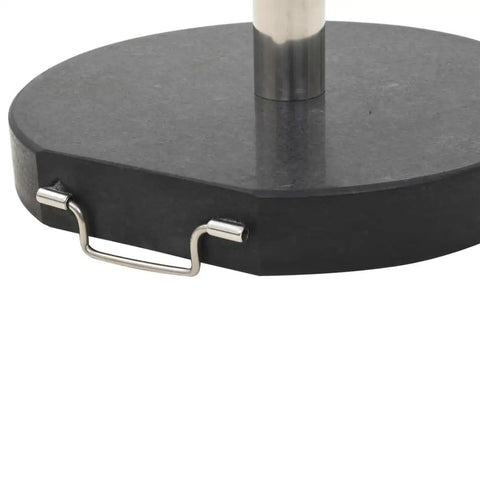 Granite Parasol Base Beefy 62.8 Lb Round Black Outdoor Umbrella Stand with handle and pole holder for patio and garden
