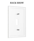 Back view of Absolute Game Changer With This Sleek Gray White Marble 1 Gang Switch Cover showing hidden screws and design.