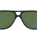 RB4162 Aviator Sunglasses With Polarized Green Lenses In Black Full Rim Frame, front view showcasing classic pilot style