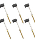 Premium Carbon Brush Replacement Set For Power Tools Compatible With Dewalt Milwaukee Craftsman Grinders Drills Sanders Heavy Duty Motor Repair Kit. Six carbon brushes with graphite contacts and gold connectors.