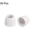 Ceramic electrical insulator beads, tapered porcelain tubes, 8mm dia, white, 2 pieces