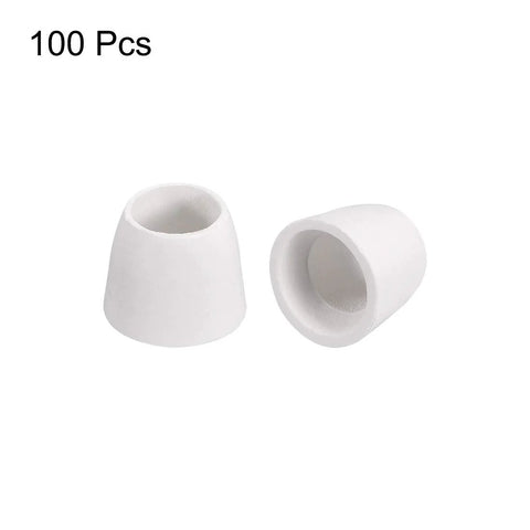 Ceramic electrical insulator beads, tapered porcelain tubes, 8mm dia, white, 2 pieces