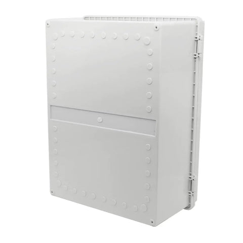 Beefy ABS Junction Box IP65 Waterproof Outdoor Electrical Enclosure with Hinged Shell, Grey 390x290x160 mm, side view