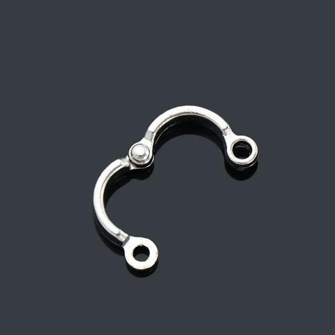 Product close-up of 2 Pack Silver Parrot Foot Rings For Small To Medium Birds, durable metal leg band with opening clip, 5.5mm diameter