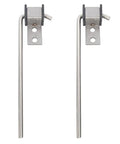 Two Exhaust Hanger Rod 10 Inch Stainless Steel 3/8 Inch Thick With Mount Bracket and Rubber Isolator, 90 Degree Top Bend