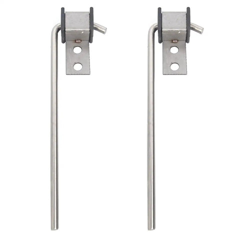 Two Exhaust Hanger Rod 10 Inch Stainless Steel 3/8 Inch Thick With Mount Bracket and Rubber Isolator, 90 Degree Top Bend