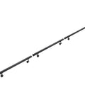 Single black stainless steel wall mount handrail for stairs, sleek flush design, ensures safety and stability.