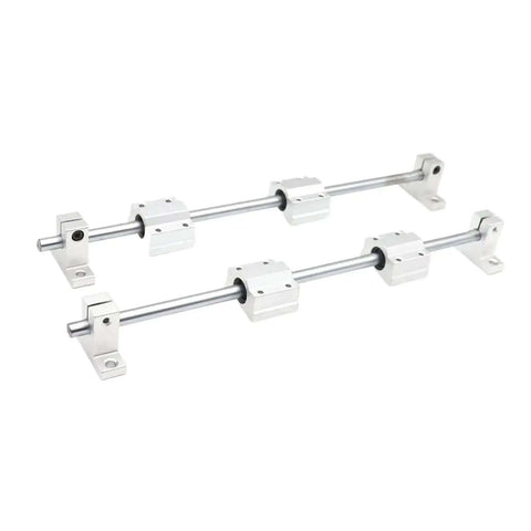High Precision Linear Guide Rail Kit With Smooth Optical Axis Rod 12mm Plus Four SC12UU Bearing Blocks And Shaft Supports For Solid 3D Printer And CNC Machine Builds That Go V smooth No Stick Slip Zero Hassle, 12mm steel rod set