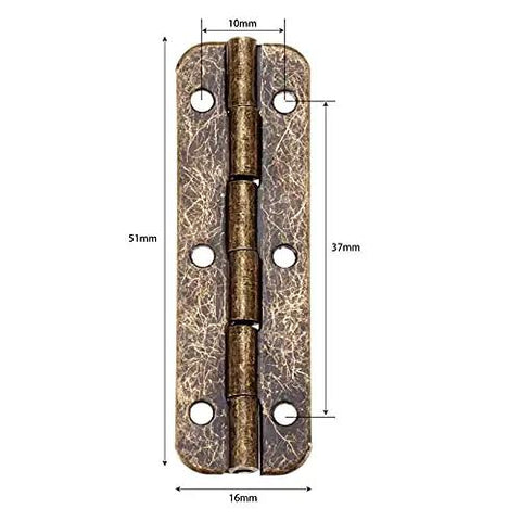 Two Pack 51x16mm Decorative Hinges for Doors Cabinets Jewelry Boxes Luggage and Vintage Furniture with Screws Durable Metal Fittings
