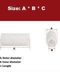 Ten Piece White Nylon Spacer Bracket Kit With Non Conductive PA66 Gaskets, 16mm And 18mm Outer Diameters, 10mm And 12mm Inner Diameters, 2mm Length, The Go To Spacer Set For Electrical, Automotive, And DIY Projects. Size diagram showing outer diameter, inner diameter, and length