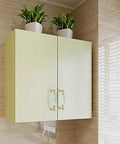 Crystal Drawer Pulls 2 Pack Glass And Zinc Alloy Cabinet Handles With Gold Finish installed on bathroom cupboard