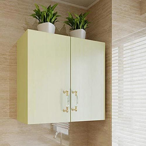 Crystal Drawer Pulls 2 Pack Glass And Zinc Alloy Cabinet Handles With Gold Finish installed on bathroom cupboard