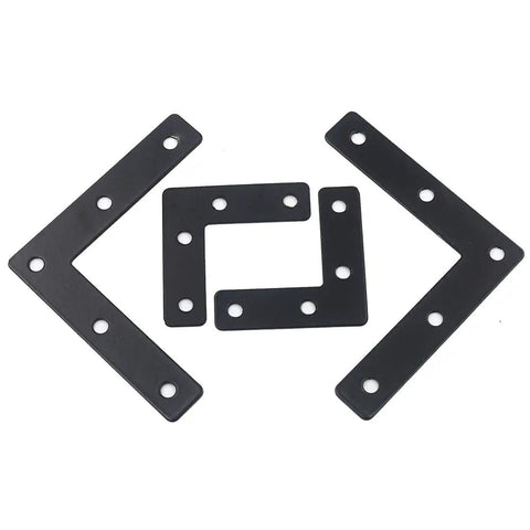Two Size Black Iron Corner Braces With Screws For Picture Frames 2x2 Inches And 3 And 1 Eighth Inches Square Flat L Angle Brackets