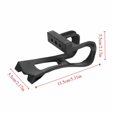 Universal Bike Pedal Straps With Toe Clips Adjustable Anti Slip Foot Cages For Road Mountain And Indoor Cycling in black plastic