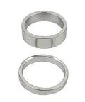 Two silver anodized spacers from Ten Pack Bike Headset Spacers For One And One Eighth Inch Steerer Aluminum Alloy Stem Spacers With 5mm And 10mm Heights Silver Finish Dope Anodized Spacers For Precise Headset Height Adjustment Great For Road And Mountain Bikes