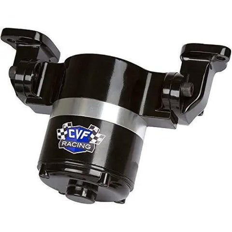 Heavy Duty Electric Water Pump For Ford Small Block Engines 35 GPM Black Aluminum Cooling Upgrade 12V CNC Machined view from top angle