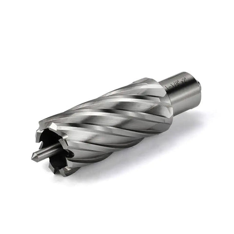 Rugged Shop Tested Annular Cutter Forged From Premium High Speed Steel For Zero Hassle Metal Cutting 3/4 Inch Weldon Shank 1 1/8 Inch diameter.