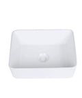 Totally Sleek Ceramic Vessel Sink For Bathrooms Rectangular Above Counter Bowl 16 X 12 Inches White Porcelain