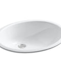 Oval Undermount Bathroom Sink White 17x14 Inch, Vitreous China, Overflow Drain, Fits Standard 14x17 Cutout, Sleek Modern Basin
