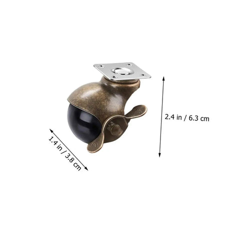 Vintage Brass Finish Plate Casters And 2 Inch Swivel Furniture Wheels Built Tough For Easy Room Refreshes with black wheel