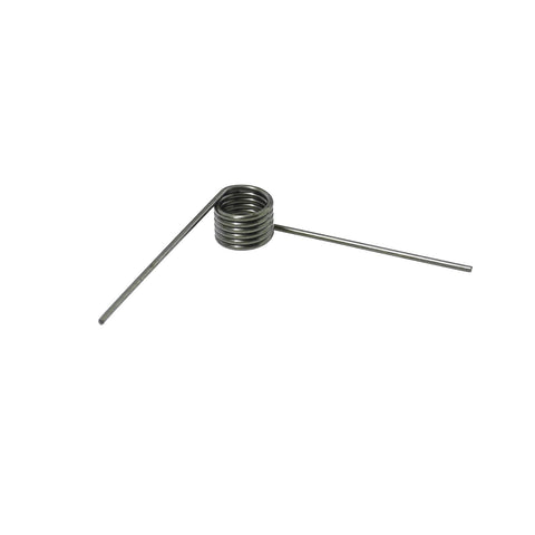 A single coil from the 12 Piece Stainless Steel Torsion Spring Set For Tool Repair And Woodworking DIY 90 Degree Coil Small Springs 1mm Wire Diameter 9mm Outer Diameter Built To Last Tough As Nails, showing 90-degree angle and multiple coils.