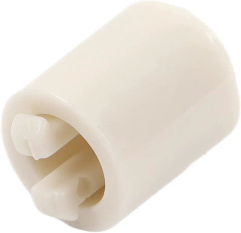 Close-up of a lightweight plastic needle tip stopper, part of 25 Pcs Needle Tip Stoppers For Knitting Needles, compatible with LK150 machine.