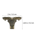 12Pcs Zinc Alloy Decorative Furniture Legs For Sofas And Boxes With Classic Retro Dope Vibe, size 2x1.65 inches, dark brown