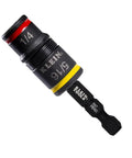 All In One Flip Socket Set With Magnetic One Fourth Inch Bit Holder And Five Sixteenth Inch Hex, Two Inch Impact Shaft, Color Coded Sizes