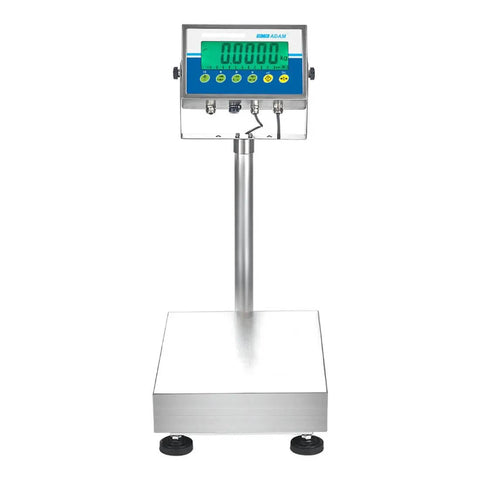 Front view of Gladiator Washdown Scale 65 Lb 30 Kg Pro Grade Balance With 0.002 Lb 1 G Readability Waterproof Easy Clean Rugged Construction