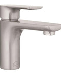 Touchless Chrome Bathroom Faucet With Motion Sensor, One Handle 4 Inch Centerset, side view of spout and handle
