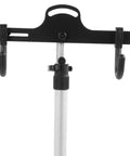 Close-up of Heavy Duty Aluminum Bicycle Repair Stand With Adjustable Height And Non Slip Rubber Feet for easy bike access.