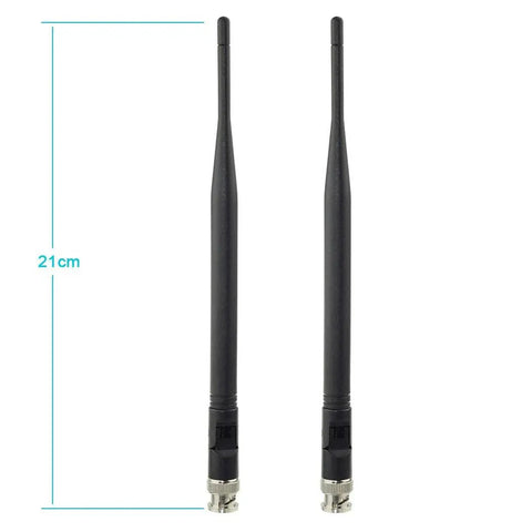 UHF Wireless Microphone Antenna 400MHz To 960MHz 3dBi Gain BNC Male Connector 2 Pack For Wireless Mic Receiver
