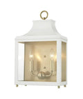 Top Shelf Contemporary Wall Sconce Featuring Clear Glass Accents And Solid Aged Brass Hardware Delivers Fresh White Shade Glow.