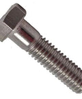 316 stainless steel hex head bolt, 3/8-16 x 2 in, side view