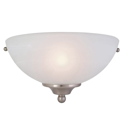 Millbridge Traditional 1 Light Indoor Dimmable Wall Sconce With Alabaster Glass Shade In Satin Nickel Finish For Bathrooms, Hallways And Foyers, Mount Up Or Down, Versatile Classic Style For Any Room