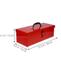Tough As Nails Red Metal Toolbox Organizer With Secure Latch Closure And Rugged Portable Handle, 39 cm long, 16 cm wide.