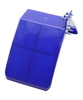Durable Plastic Pigeon Perch Stand With Screws shown from side, blue plastic, wall mountable with included screws visible.